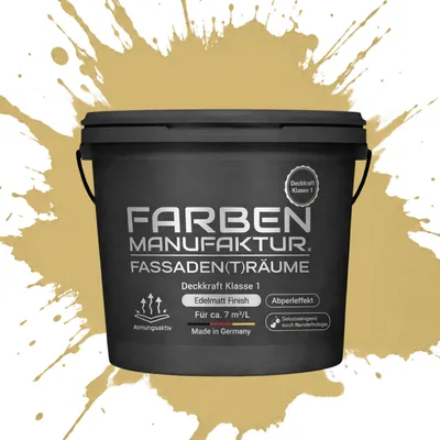 Produktbild von Farben Manufaktur Silikonharz-Fassadenfarbe – Sandgelb RAL 1002 – 10 L