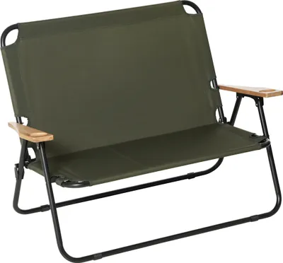 Produktbild von Outsunny Campingstuhl 2-Sitzer klappbar tragbar Gartenstuhl Regiestuhl Klappstuhl mit Getränkehalter für Outdoor Picknick Wandern max. Belastung 160 kg Grün 141 x 67 x 80 cm