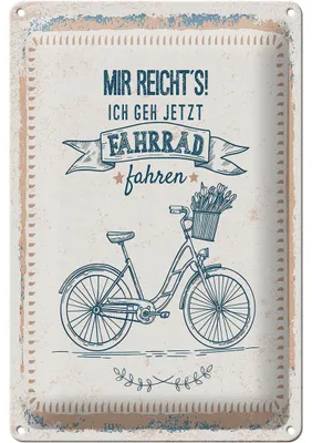 Produktbild von Blechschild Mir reicht`s ich geh Fahrrad fahren, 30 x 20 cm, Blechschilder Spruch Hobby