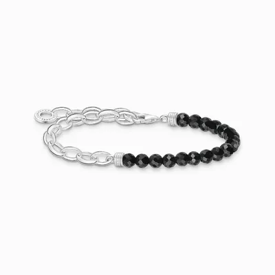 Produktbild von Thomas Sabo A2098-130-11 Charm-Armband Schwarzer Onyx Kettenglieder Silber 17 cm