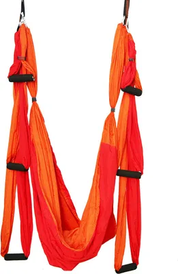 Produktbild von Yoga Schaukel Hängematte Trapez Sling Aeria Home Gym Anti-Schwerkraft Inversion Fitness (Passendes Rot)