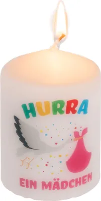 Produktbild von Stumpenkerze, Hurra ein Mädchen