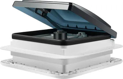 Image de Ventilateur de toit RV, circulation d'air efficace, éclairage LED multifonctionnel, bleu