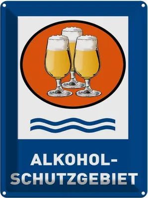 Produktbild von vianmo Blechschild 40x30 cm Bier Alkoholschutzgebiet Biergläser Bar Club Alkohol