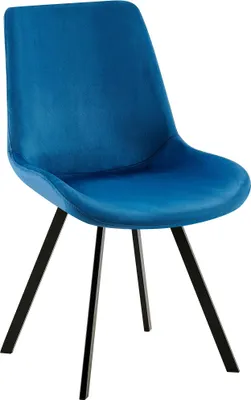 Immagine prodotto di Sedia da pranzo Lewes - velluto - Blu scuro