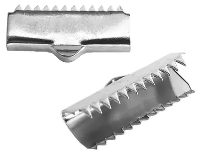 Klemmbleche für Bänder silber