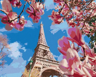 Produktbild von Zuty - Malen nach Zahlen - PARIS UND MAGNOLIE, 40x50 cm, mit Keilrahmen (bereits gespannt)