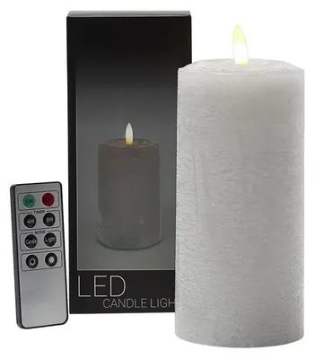 Produktbild von Branded By LED-Stumpenkerze Ø 7,6 × 16 cm - Grau