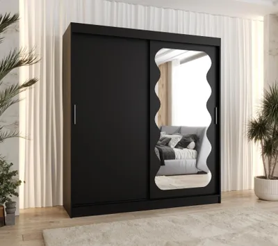 Obrázok produktu pre Šatníková skriňa 180 cm ROZANA - čierna