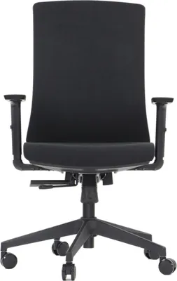 Front view of a black office chair.
