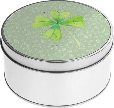 Produktbild von Mr. & Mrs. Panda zuckerdose Blume Kleeblatt - Blattgrün - Geschenk, Motivation, Glücksbringer, Umzug, Metallbox, Glück, Sommer Deko, Keksdose, Dose, Vorratsbehälter