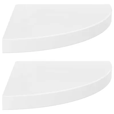 Immagine prodotto di vidaXL Mensole scorrevoli ad angolo 2 pz. MDF bianco lucido 35x35x3,8 cm