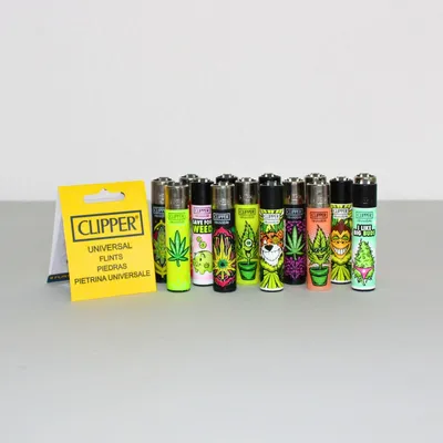 Produktbild von CLIPPER Wundertüte: 15 Feuerzeuge Weed Mix + 9 Feuersteine - keine doppelten Motive!