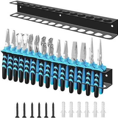 Immagine prodotto di Set portautensili, 2 pezzi, cassetta portautensili a montaggio rapido, organizzazione degli utensili salvaspazio, organizer da garage per utensili, 40 cm