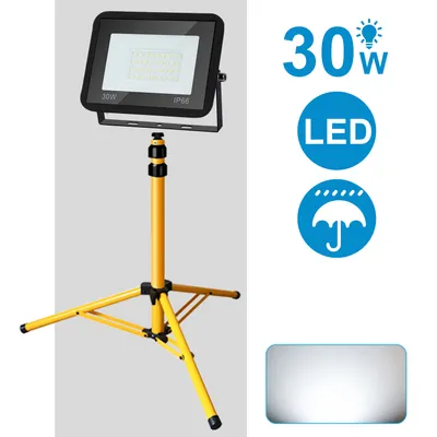 Produktbild von Jopassy LED Fluter Baustrahler Arbeitsleuchten Strahler Flutlicht mit Stativ 30W Kaltweiß