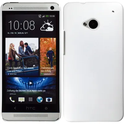 Produktbild von PhoneNatic Case kompatibel mit HTC One - Hülle weiß  Hard-case + 2 Schutzfolien