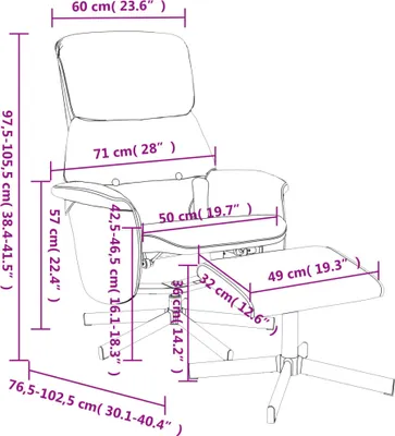 Image de vidaXL Fauteuil de massage avec repose-pieds Tissu gris foncé