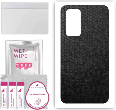 Produktbild von apgo Rückseite Schutzfolie, Skin, kompatibel mit Huawei P40, Hinten Displayschutzfolie aus Vinylfolie, kratzfest, einfache Montage - Schwarze Honigwabe