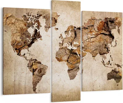 Produktbild von Bild auf Leinwand - Leinwandbild - Karte Welt modern - 95x80cm - Wand Bild - Wanddeko - Wandbilder - Leinwanddruck - Bilder - Kunstdruck - Wanddekoration - Leinwand bilder - Wandkunst - CB95x80-3590