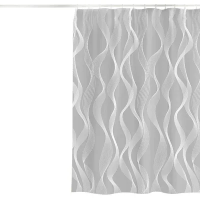 Produktbild von Duschvorhang, 180 x 200 cm, maschinenwaschbarer Polyester-Duschvorhang mit beschwertem Saum und 12 Haken