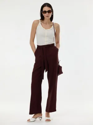 Produktbild von Orsay Dunkelbraune Damenhose mit weitem Bein 36