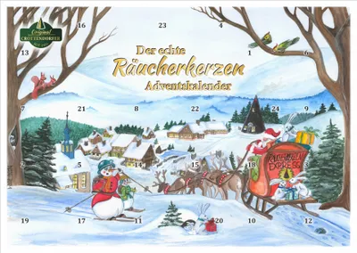 Produktbild von Original Crottendorfer  Adventskalender Räucherkerzenexpress - mit 24 verschiedenen Räucherkerzen