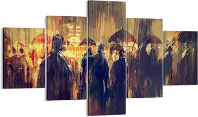 Produktbild von Bild auf Leinwand - Leinwandbild - Leute Regen so - 125x70cm - Wand Bild - Wanddeko - Wandbilder - Leinwanddruck - Bilder - Kunstdruck - Wanddekoration - Leinwand bilder - Wandkunst - EA125x70-3837