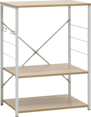 Produktbild von vidaXL Mikrowellenregal Weiß Eiche 60×39,6×79,5 cm Holzwerkstoff