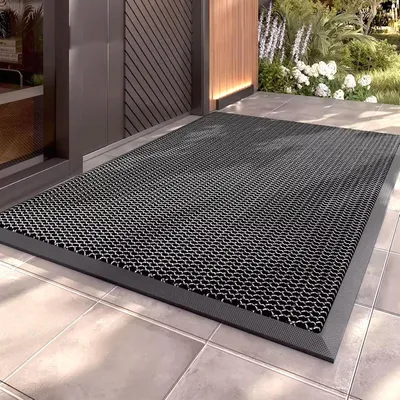 Productafbeelding van Deurmat voor buiten - Antislip - 60 x 40 cm - Vuilvangmat - Weerbestendig - Voor voordeur - TPE-rug - Donkergrijs - 60 x 40 cm