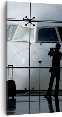 Produktbild von Bild auf Leinwand - Leinwandbild - Flugzeug Flughafen Passagiere - 55x100cm - Wand Bild - Wanddeko - Leinwanddruck - Bilder - Kunstdruck - Wanddekoration - Leinwand bilder - Wandkunst - PA55x100-0130