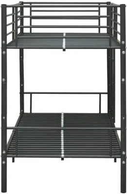 Productafbeelding van Kinderbed voor twee kinderen, stapelbed – Zwart metalen frame – 90x200 cm – Stabiel en ruimtebesparend