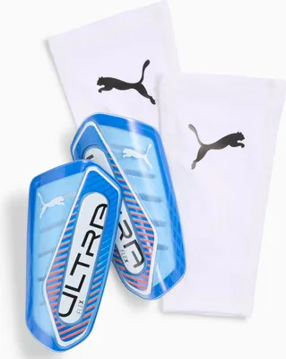 Produktbild von PUMA ULTRA Flex Football Sleeves Shinguards, Erwachsene, Männlich, M, Elasthan, Polyester, Weiß