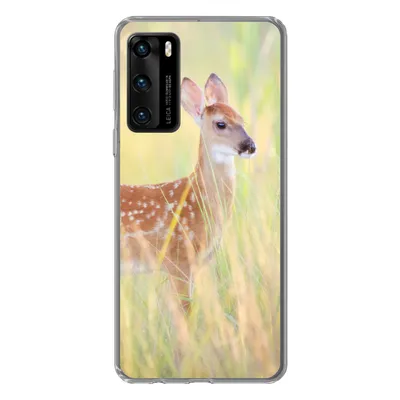 Produktbild von MuchoWow® Handyhülle Schutzhülle Hülle für Huawei P40 Hirsche - Gras - Grün Silikon Softcase Handy Hülle - Handytasche