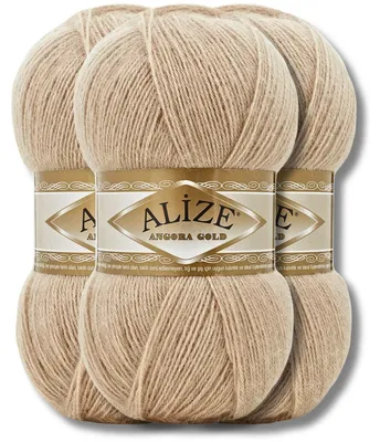 Image de Alize 3x 100g, fil Angora Gold, couleur unie, idéal pour le crochet et le tricot (524)