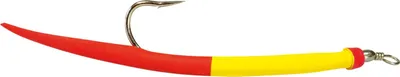 Produktbild von Dieter Eisele Gummi-Makks gelb/rot - 3 Gummimakk Beifänger, Länge / Hakengröße:15cm / Gr. 8/0