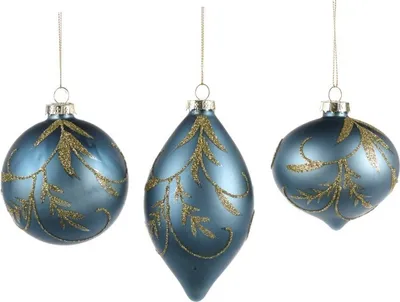 Produktbild von Goodwill Weihnachtskugel Glas Blau D 8 cm Voordeelass. Von 2 x 3 Stück
