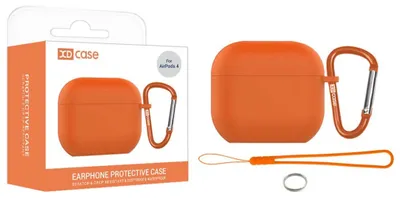 Imagen del producto de Funda de silicona de cobertura total para AirPods 4 de 2,5 mm con gancho de sujeción