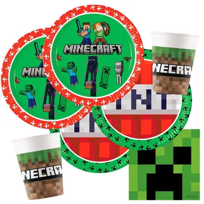Minecraft Partyset 36-teilig für 8 Kinder