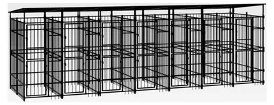 Produktbild von Hundezwinger für den Außenbereich mit Dach, 12,9 m²