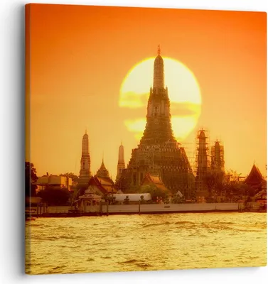 Produktbild von Bild auf Leinwand - Leinwandbild - Tempel Asien - 30x30cm - Wand Bild - Wanddeko - Wandbilder - Leinwanddruck - Bilder - Kunstdruck - Wanddekoration - Leinwand bilder - Wandkunst - AC30x30-3420