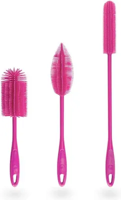 Immagine prodotto di Set di spazzole in silicone, 3 pezzi, colore: rosa