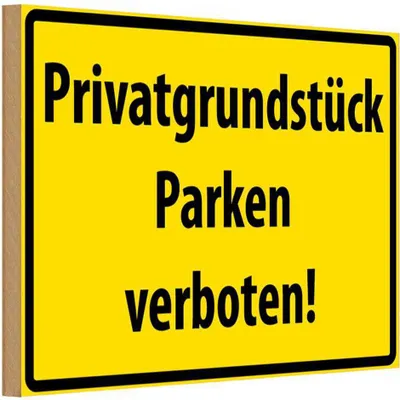 Produktbild von vianmo Holzschild 20x30 cm Privatgrundstück Parkverbot Warnschild Hinweisschild
