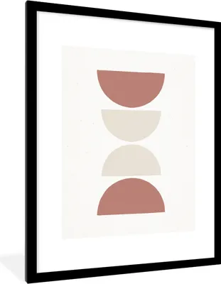 Produktbild von MuchoWow® Gerahmtes Poster Minimalismus - Pastell - Gestaltung 60x80 cm - Poster mit Schwarzem Bilderrahmen Wandposter Rahmen Foto Bilder - Wohnzimmer - Dekorationen - Prämie