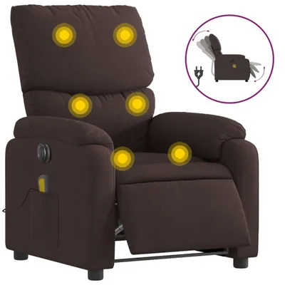 Produktbild von vidaXL Massagesessel Elektrisch Dunkelbraun Stoff