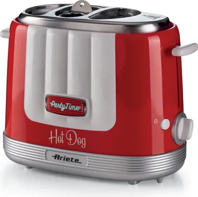 Produktbild von Ariete 206R Party Time Hot Dog Maker, rot, 650 Watt für 2 Hot Dogs gleichzeitig