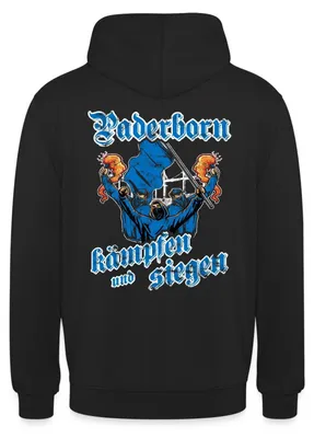Produktbild von Spreadshirt Paderborn Kämpfen Und Siegen Fußball Uni Hoodie, M, Schwarz