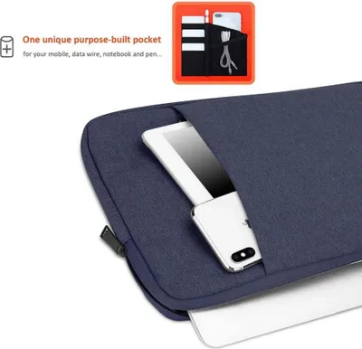 Produktbild von Cadorabo Laptop / Tablet Schutz Tasche 15.6 Zoll in Blau Laptoptasche Notebook Computer Stoff Samt-Innenfutter