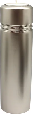 Produktbild von Moderner Teelichthalter Teelichtleuchte Windlicht aus Keramik silber Höhe 29 cm Breite 9 cm
