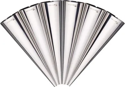 Image de Cornes de table en acier inoxydable, empilables, lavables au lave-vaisselle, 35 x 4 x 14 cm, argent
