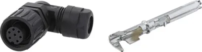 Immagine prodotto di Connettore per cavo Amphenol SET-RD24-KBW, incl. contatti angolati, connettore a crimpare femmina, numero di poli 6+PE, uscita cavo